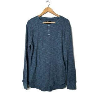 RSQ Blue Henley Long Sleeve Waffle Knit Thermal Men’s Size XXL